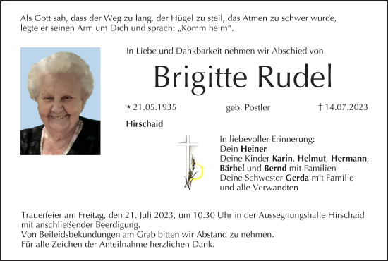 Anzeige von Brigitte Rudel von MGO