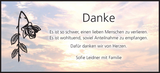 Anzeige von Danke  von MGO
