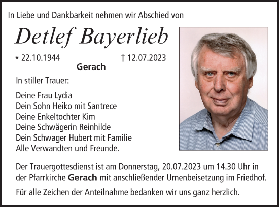 Anzeige von Detlef Bayerlieb von MGO