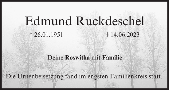 Anzeige von Edmund Ruckdeschel von MGO