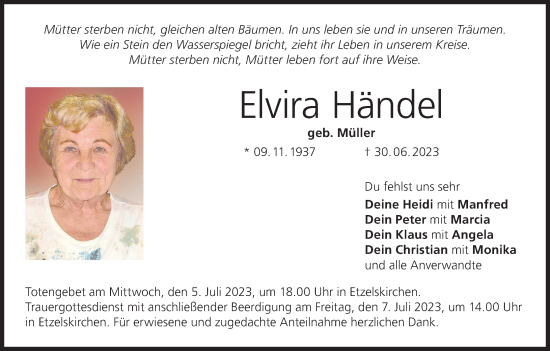 Anzeige von Elvira Händel von MGO