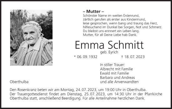 Anzeige von Emma Schmitt von MGO