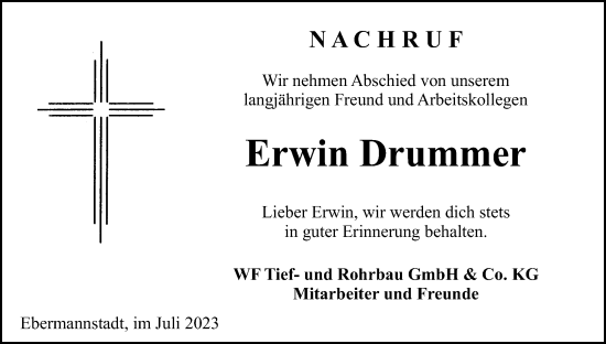 Anzeige von Erwin Drummer von MGO