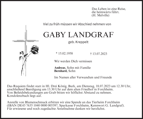 Anzeige von Gaby Landgraf von MGO