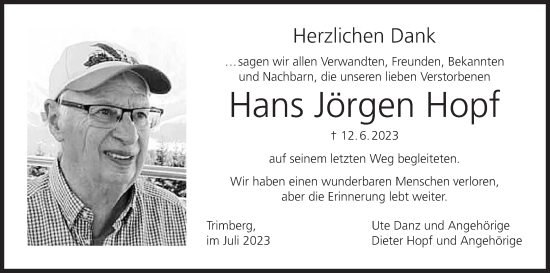Anzeige von Hans Jörgen Hopf von MGO