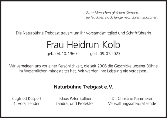 Anzeige von Heidrun Kolb von MGO
