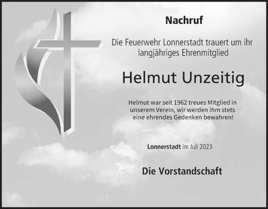 Anzeige von Helmut Unzeitig von MGO