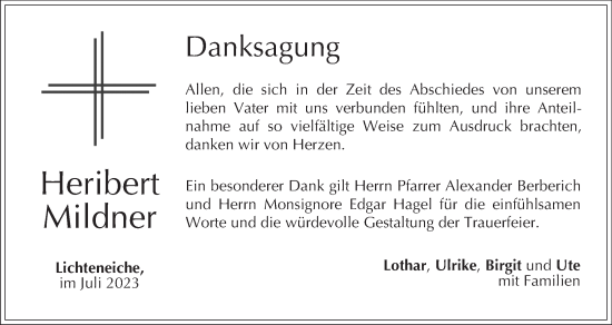 Anzeige von Heribert Mildner von MGO