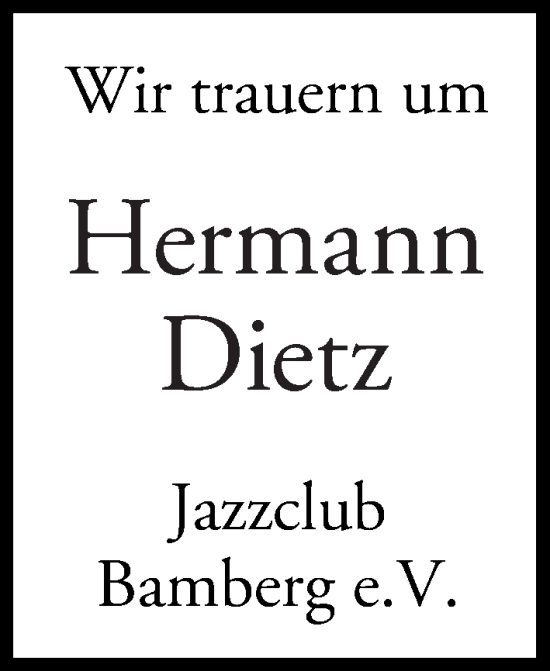 Anzeige von Hermann Dietz von MGO