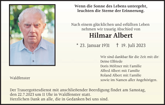 Anzeige von Hilmar Albert von MGO