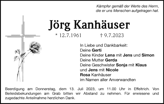 Anzeige von Jörg Kanhäuser von MGO