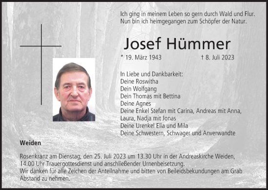 Anzeige von Josef Hümmer von MGO