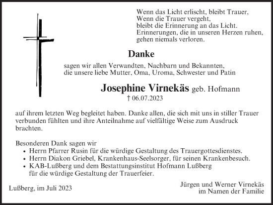 Anzeige von Josephine Virnekäs von MGO