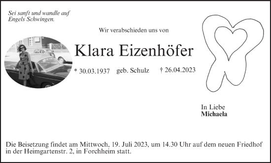 Anzeige von Klara Eizenhöfer von MGO