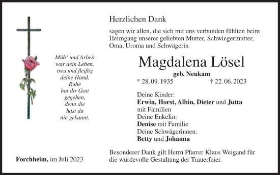 Anzeige von Magdalena Lösel von MGO