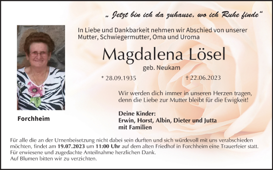 Anzeige von Magdalena Lösel von MGO