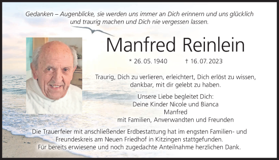 Anzeige von Manfred Reinlein von MGO