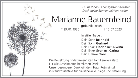 Anzeige von Marianne Bauernfeind von MGO