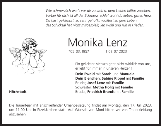 Anzeige von Monika Lenz von MGO