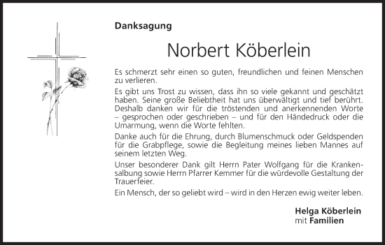 Anzeige von Norbert Köberlein von MGO