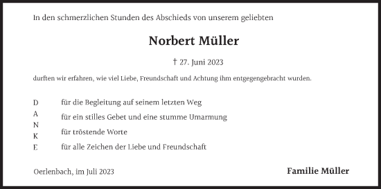 Anzeige von Norbert Müller von MGO