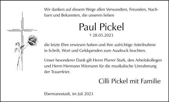 Anzeige von Paul Pickel von MGO