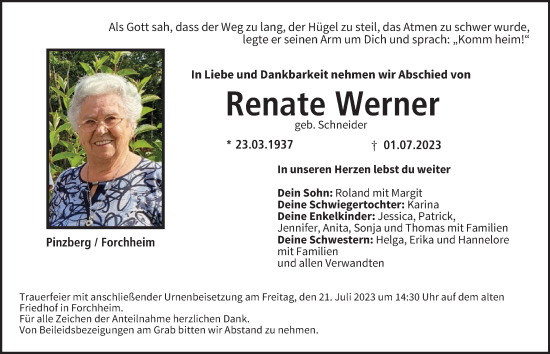 Anzeige von Renate Werner von MGO