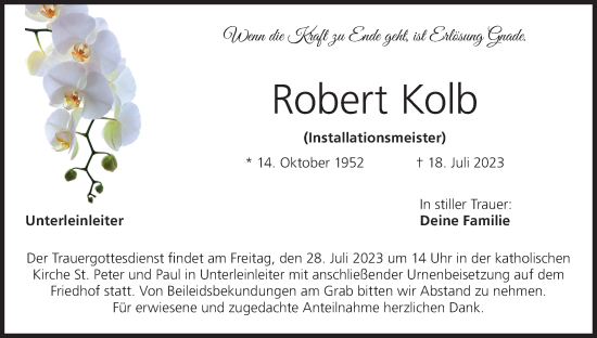 Anzeige von Robert Kolb von MGO