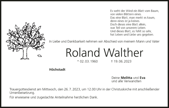 Anzeige von Roland Walther von MGO