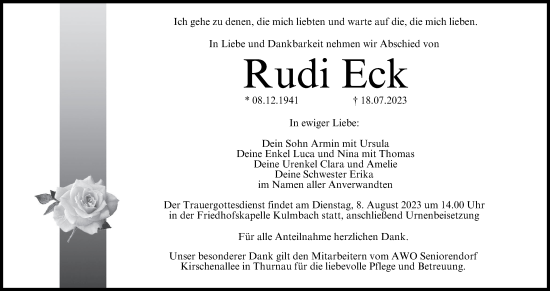 Anzeige von Rudi Eck von MGO