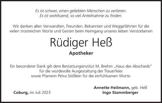 Anzeige von Rüdiger Heß von MGO