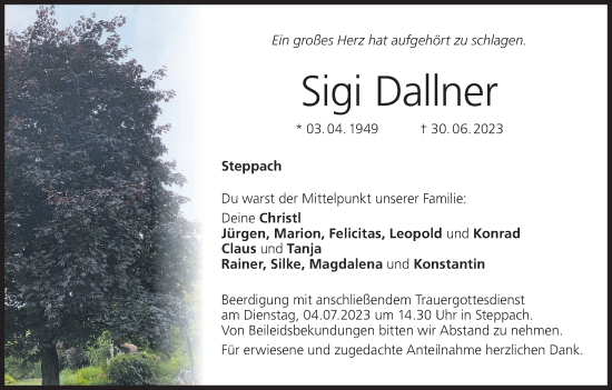 Anzeige von Sigi Dallner von MGO