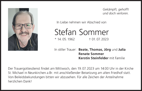 Anzeige von Stefan Sommer von MGO