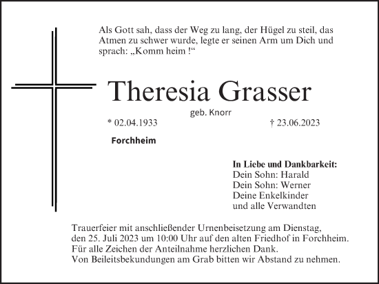 Anzeige von Theresia Grasser von MGO