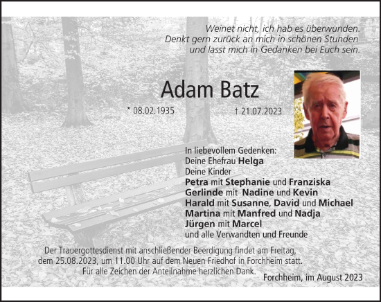 Anzeige von Adam Batz von MGO