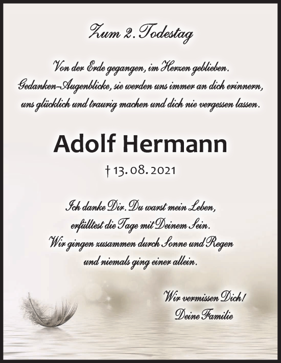 Anzeige von Adolf Hermann von MGO