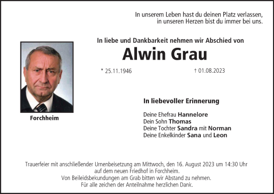 Anzeige von Alwin Grau von MGO