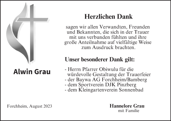 Anzeige von Alwin Grau von MGO