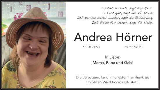 Anzeige von Andrea Hörner von MGO