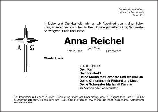 Anzeige von Anna Reichel von MGO
