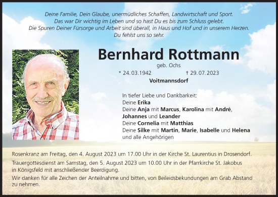 Anzeige von Bernhard Rottmann von MGO