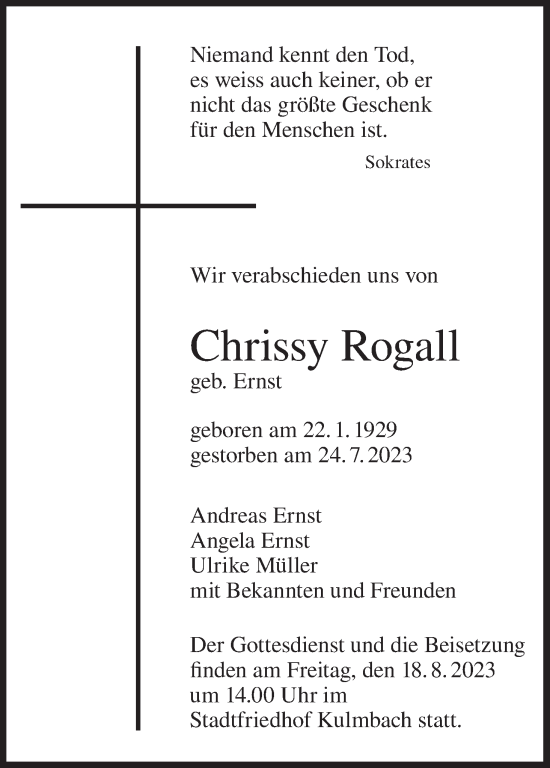 Anzeige von Chrissy Rogall von MGO