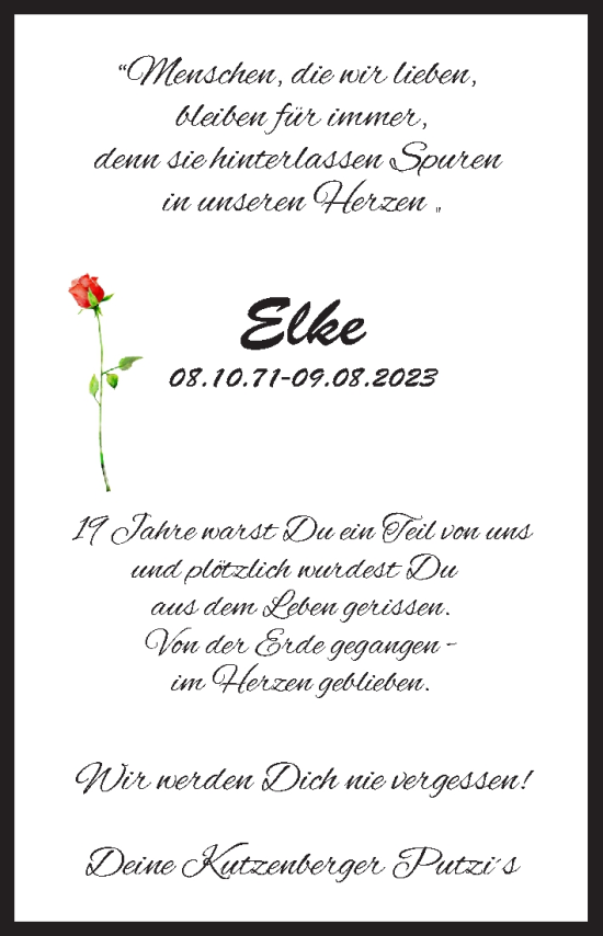 Anzeige von Elke Daminger von MGO