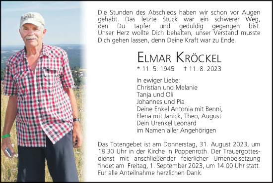 Anzeige von Elmar Kröckel von MGO