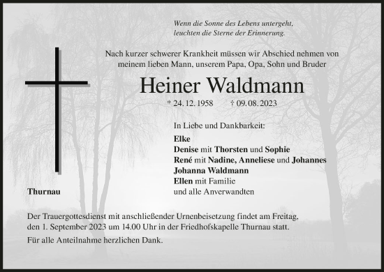 Anzeige von Heiner Waldmann von MGO