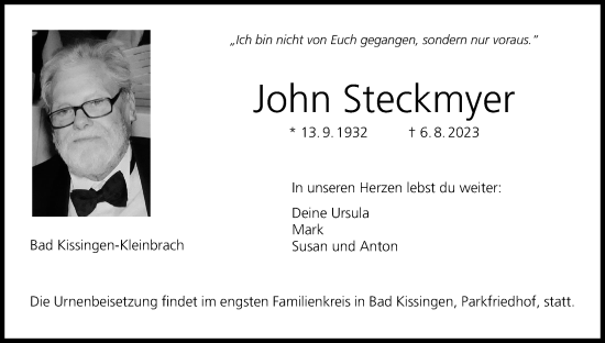 Anzeige von John Steckmyer von MGO