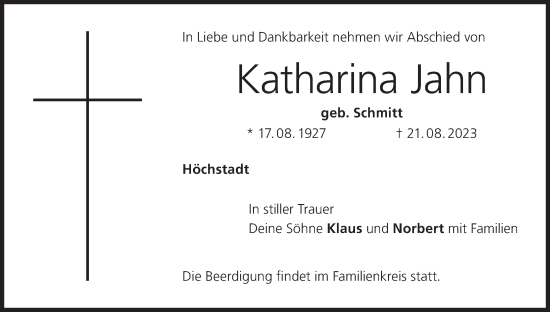 Anzeige von Katharina Jahn von MGO