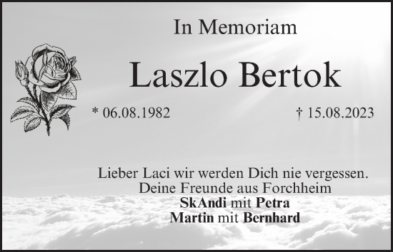 Anzeige von Laszlo Bertok von MGO