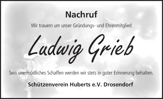 Anzeige von Ludwig Grieb von MGO