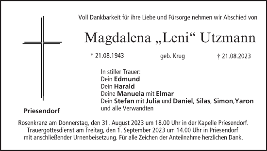 Anzeige von Magdalena Utzmann von MGO